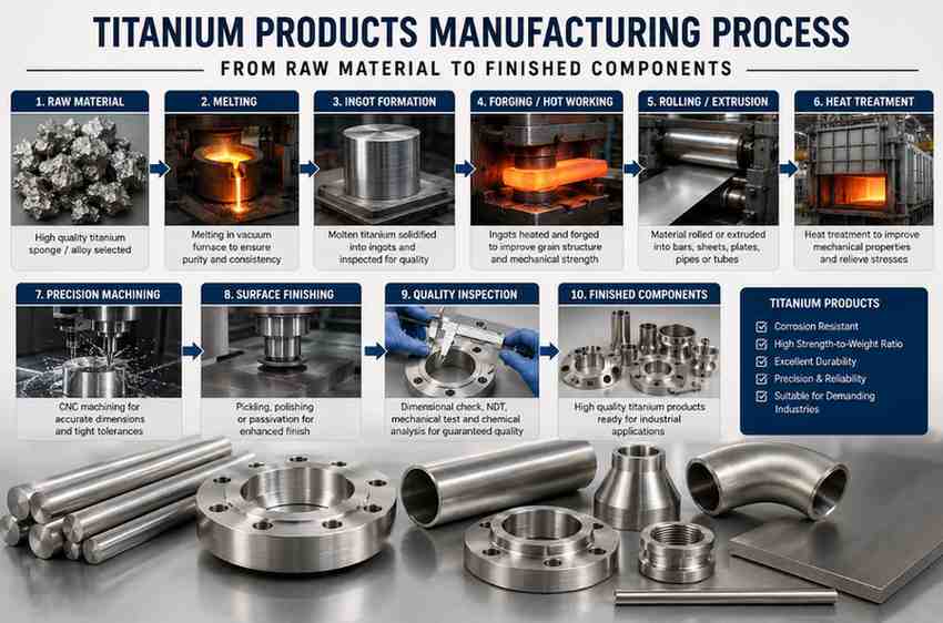 Titanium Products Manufacturing Process: From Raw Material to Finished Components